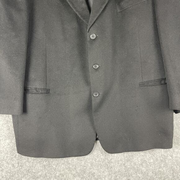 Todays Man Cashmere Blazer Jacket Mens 50R Black Italian Lanificio del Casentino - Picture 3 of 16
